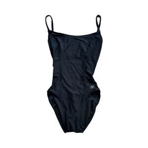 Vintage 80s Bill Blass Swimsuit, Rare Classic High Cut, Black